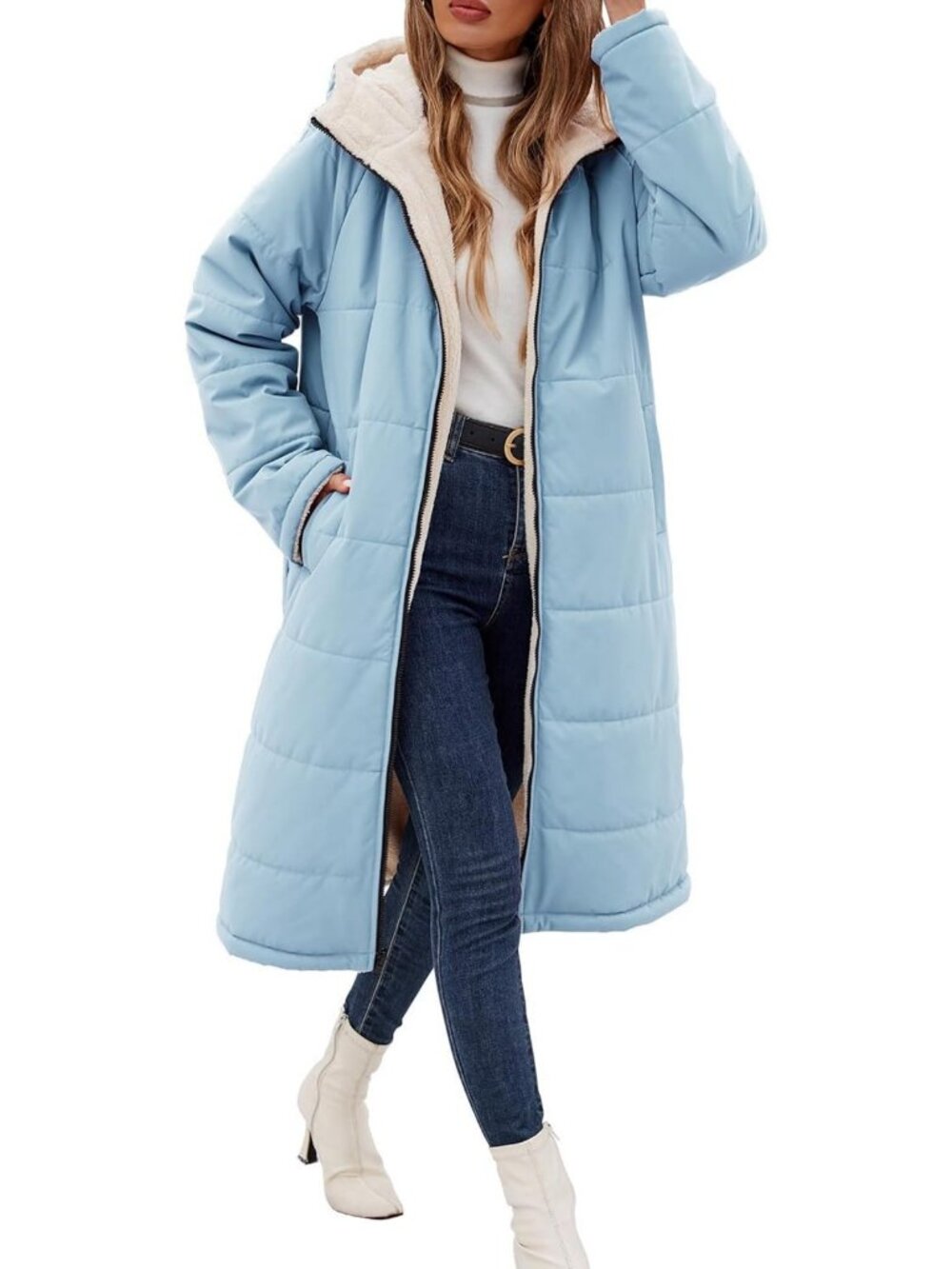 Cozy Oversized Fleece Winter Coat for Women - Warm Long Jacket, Perfect for Cold